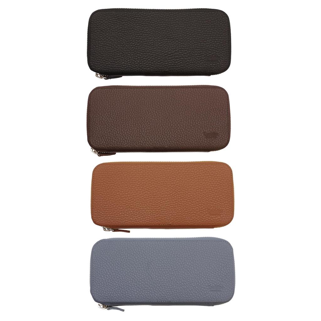 Round Zip Pen Case Essential ADRIA Genuine Leather Italian Leather [Black] LDKA-