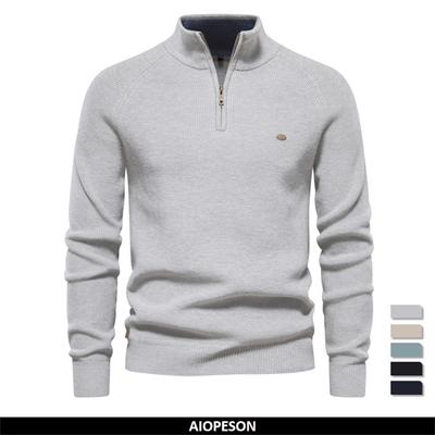 2023 New Autumn Cotton Zipper Cardigans for Men Fashion Casual Social Men Sweaters Stand Collar Warm Winter Knitted Sweater Men