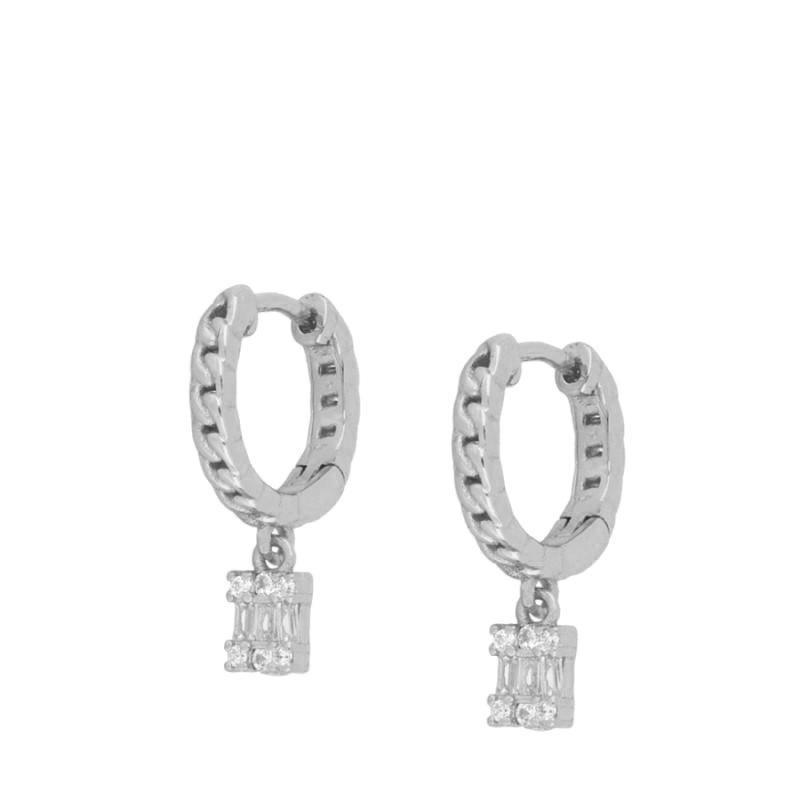 Stainless Steel Cubic Zirconia Hoop Earrings for Women Small Pendant Cartilage Helix Tragus Earring Piercing Jewelry