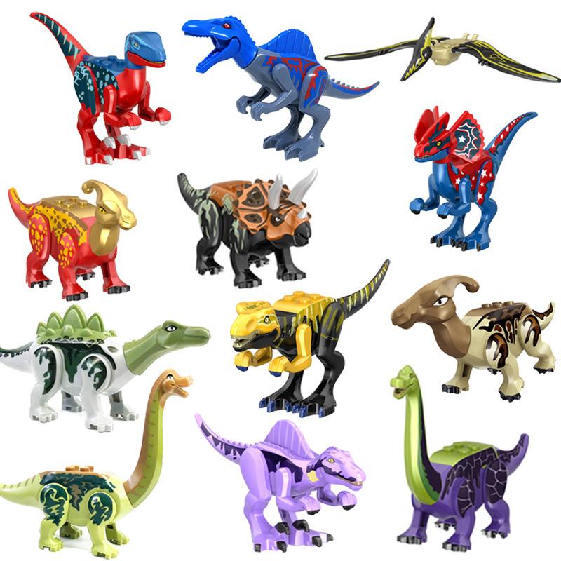 Dinosaur Building Block Model Tyrannosaurus Rex Pterosaur Triceratops Velociraptor Small Particle Assembly Children'S Toys