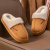 New Winter Warm Couple Style Concise Fluffy Slippers Women Men Non-slip Soft Cosy Slides Indoor Mule Ladies' Home Cotton Shoes