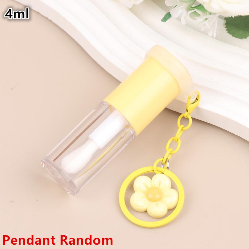 

Lip Glaze Bottle With Keychain Big Wand Empty Lipstick Gloss Tube Refillable Liquid Container Bottle Lip Gloss Sample Bottle жовтий