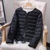 2025 Women's Lightweight Down Jacket: Short Style, Two-Way Round/V-Neck, Perfect for Autumn & Winter