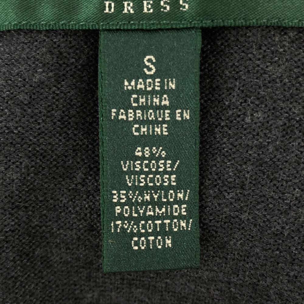 Lauren Ralph Lauren 7 Minutes Sleeve Knit Long Dress S Gray Women Used