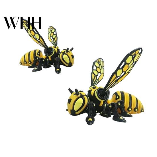 Stress Relief Bee Figurine 3D Printed Cyberpunk Figurine, Movable Joints Mechanical Hornet Ornament, Articulated Wasp Ornament Fidget Toy, Insect Desk