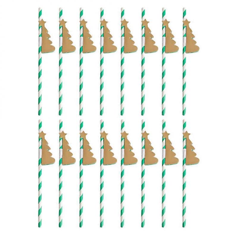 Christmas Style Drinking Straws Honeycomb Straws Food-Grade Cardboard Material 50Pcs For Bar Use And Holiday