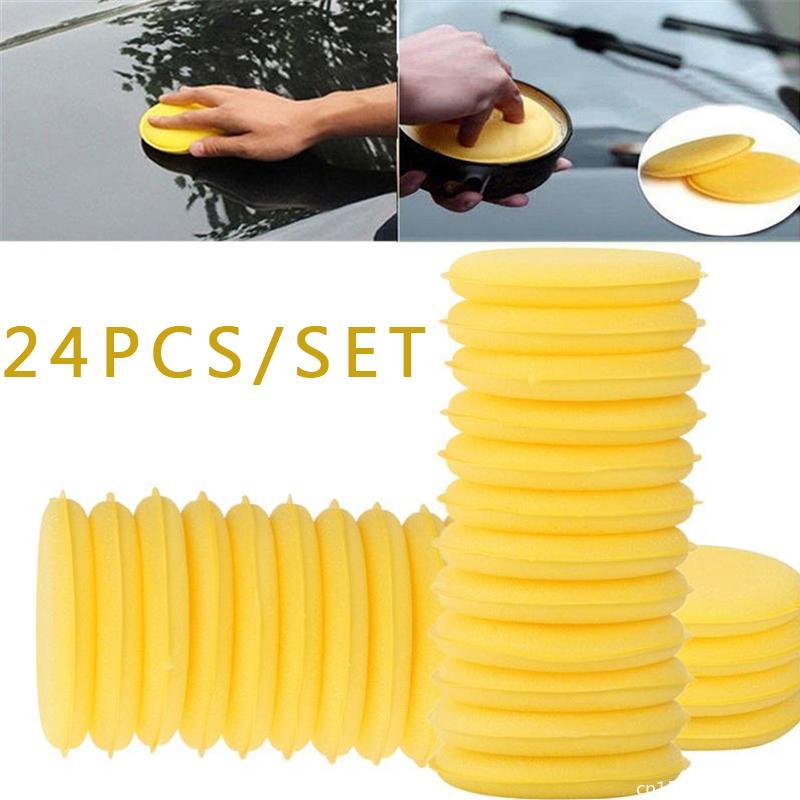 

12/24PCS/Set Car Cleaning Sponge Pads Polishing Foam Waxing Wax Applicator Polish Washing Pad Car Washing Tool Car