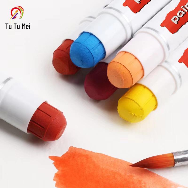 Tu Tu Mei Quick-Dry Children s Paint Sticks - High-Saturation Dazzling Colors (12/24 Set) 12 Colors