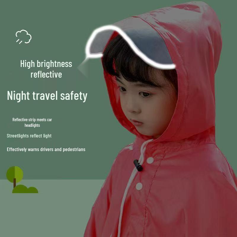 Children's Waterproof Raincoat with Face Protection for Primary School Boys and Girls, Easy On/Off, Ideal for Classes & Activities.