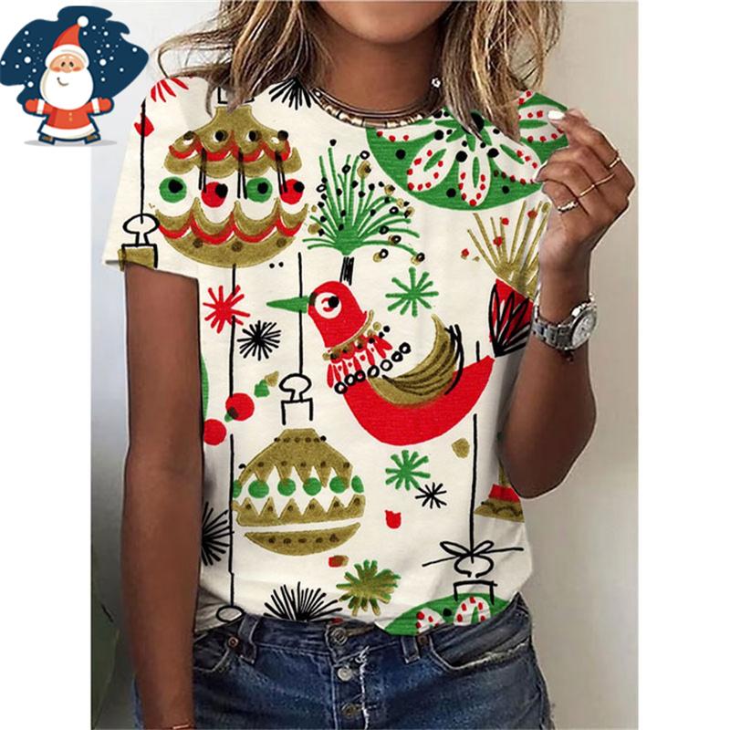 

3D Printing Spain Festival Happy Navidad T Shirt Merry Christmas Graphic New In Tops & Tees Funny Y2k Fashion Short Sleeves Top M