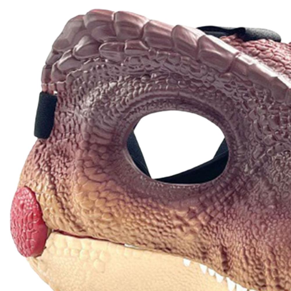 Moving Jaw Dino Mask with Dinosaur Scream Dinosaur Head Face Mask Lifelike Dinosaur Mask Headwear for Halloween Carnival Party