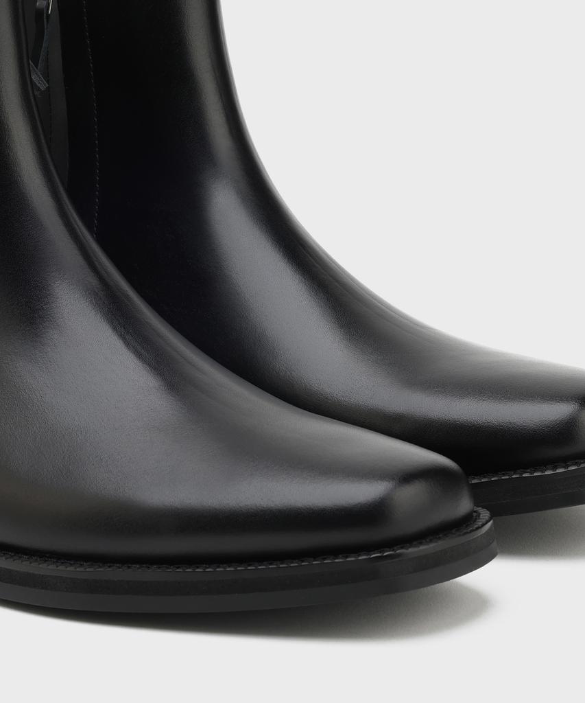 Firenze Atelier [Vibram] Minimal Semi-Square Zip-Up Boots 7430-Z [Fg Black]