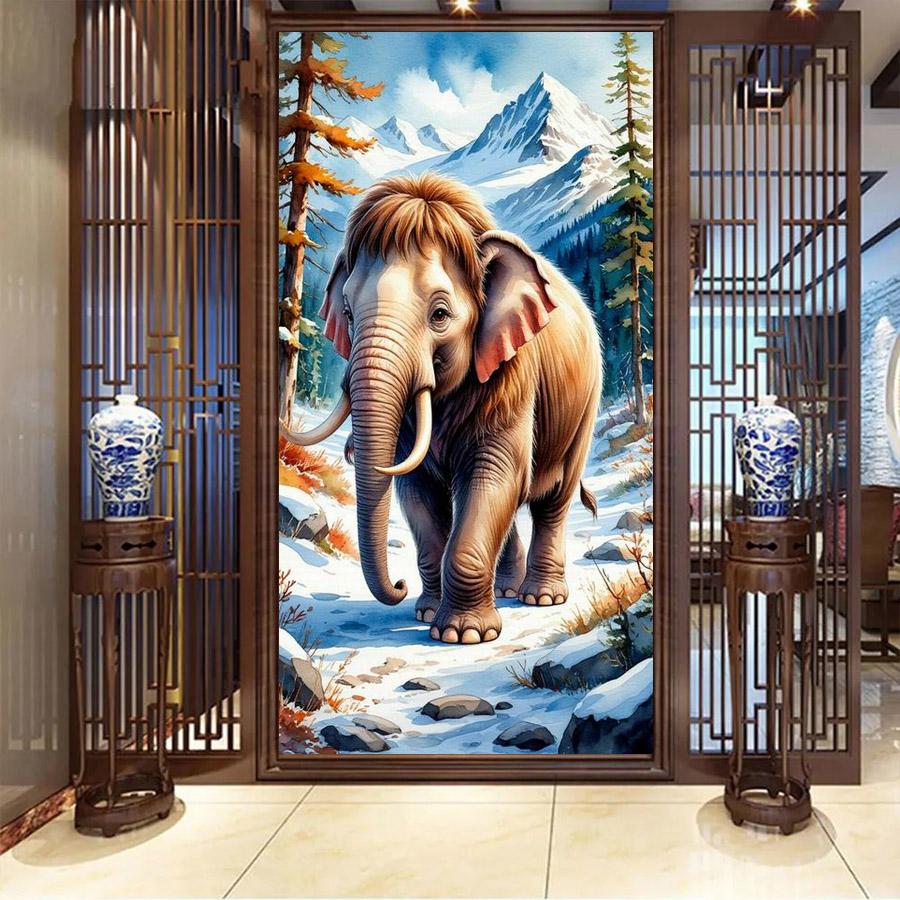 Snow Elephant Large Size Diamond Painting Diy Full Square Round Drill Rhinestone Embroidery Animals Mosaic Cross Stitch Kits Wall Decor