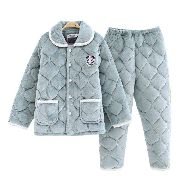 Women's Thick Flannel Pajamas - Plus Size, Wearable Outside or At Home, Autumn/Winter Set