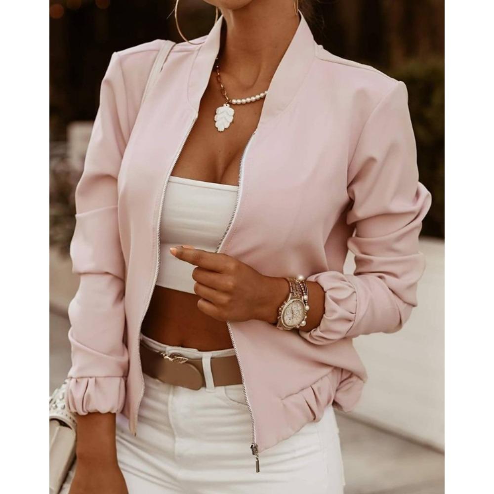 HNXC Women's Fashion Casual Summer Solid Color Print Long Sleeve Blouses & Shirts