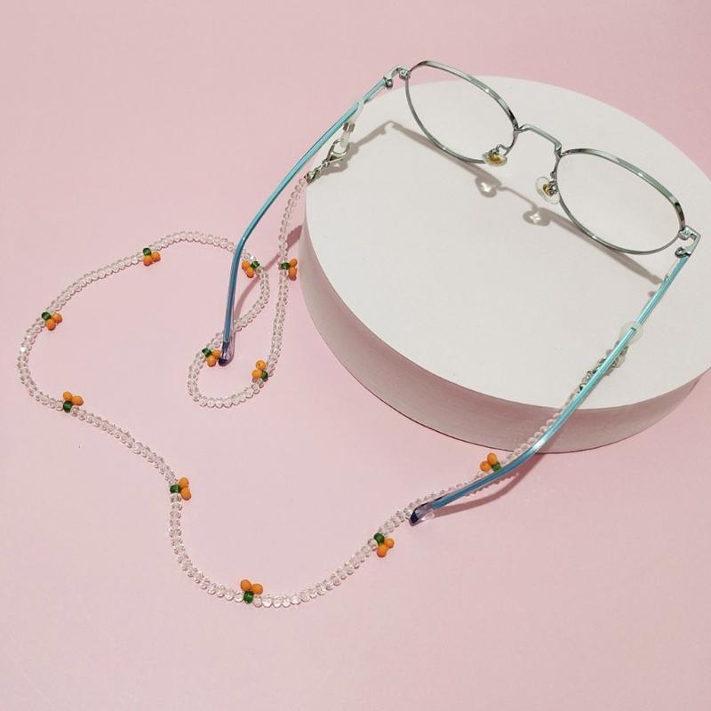 Retro Cherry Eyeglasses Chain Sophisticated Sunglasses Lanyard Accessory With Pearls And Cherry Embellishments