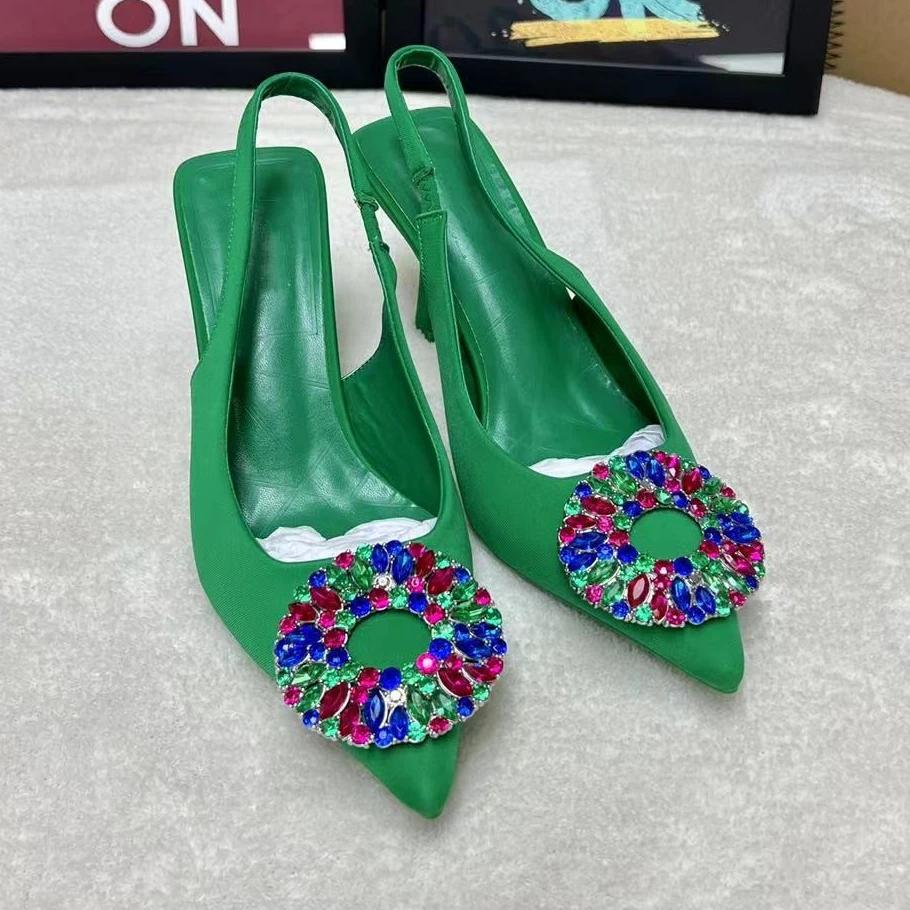 fashion New Luxury Women Summer Sandals Big Size 42 Sexy Pumps High Heels Stiletto Pointed Wedding Party Brand Fashion Shoes for Lady
