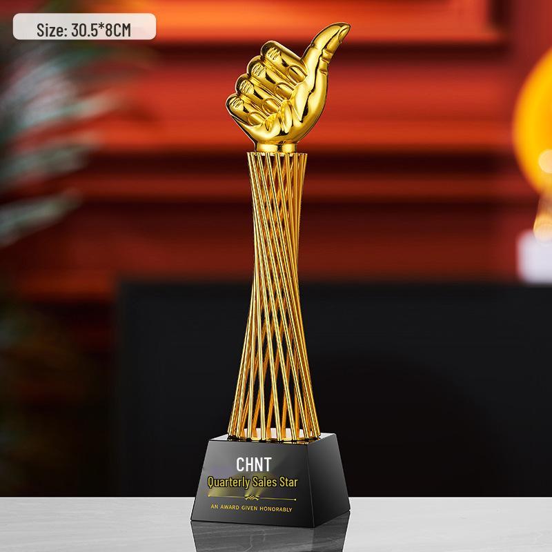 Gold, Silber, Bronze Sternburst Verdrehte Säule Trophäe - Firmen Gedenkpreis