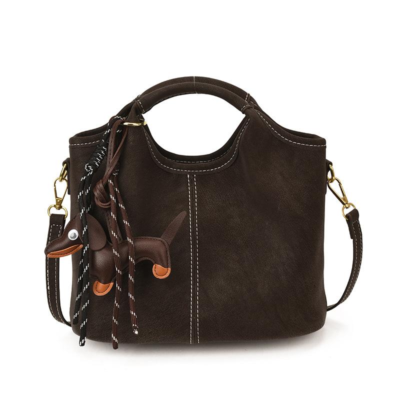 Ретро Сумка, Повседневная Вместительная Одноплечевая Сумка Кроссбоди, Сумка-ведро кофейный