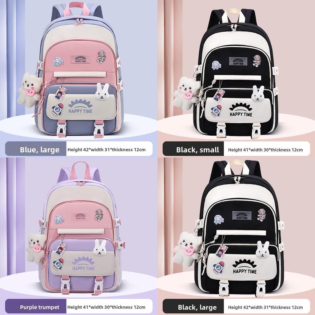 Rocket Girl Backpack With Waterproof Canvas For Middle School Students