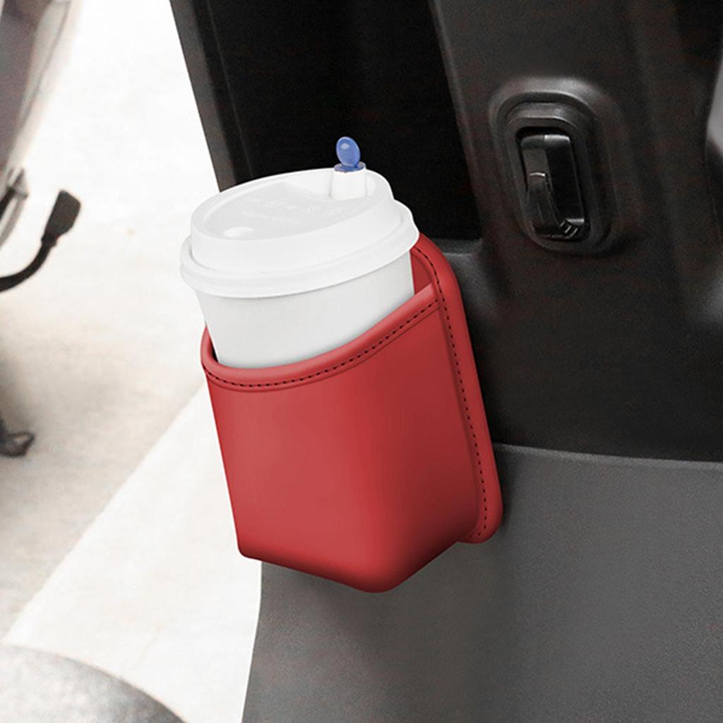 Car Cup Holder Car Seat Back Storage Box PU Rear Seat Cup Holder Vehicle Accessories Car Side Beverage Bucket Holder