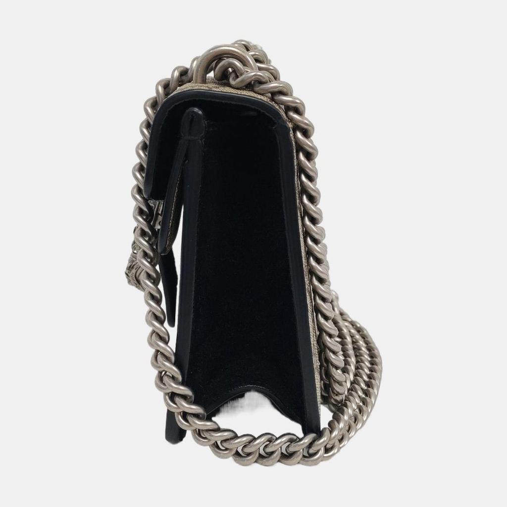 [Pre-Owned] Dionysus Tiger Head Double G Monogram Canvas And Leather Flap Chain Bag - Excellent #1MYAZPE