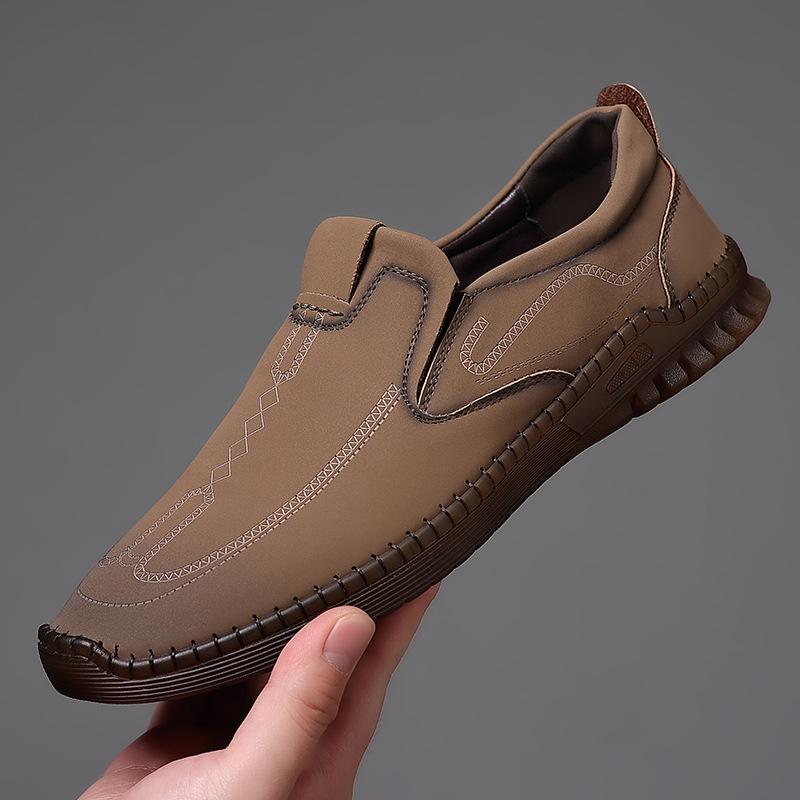 

2025 spring breathable soft-sided leather shoes men s genuine leather beef tendon sole dad shoes soft-soled daily casual shoes 44
