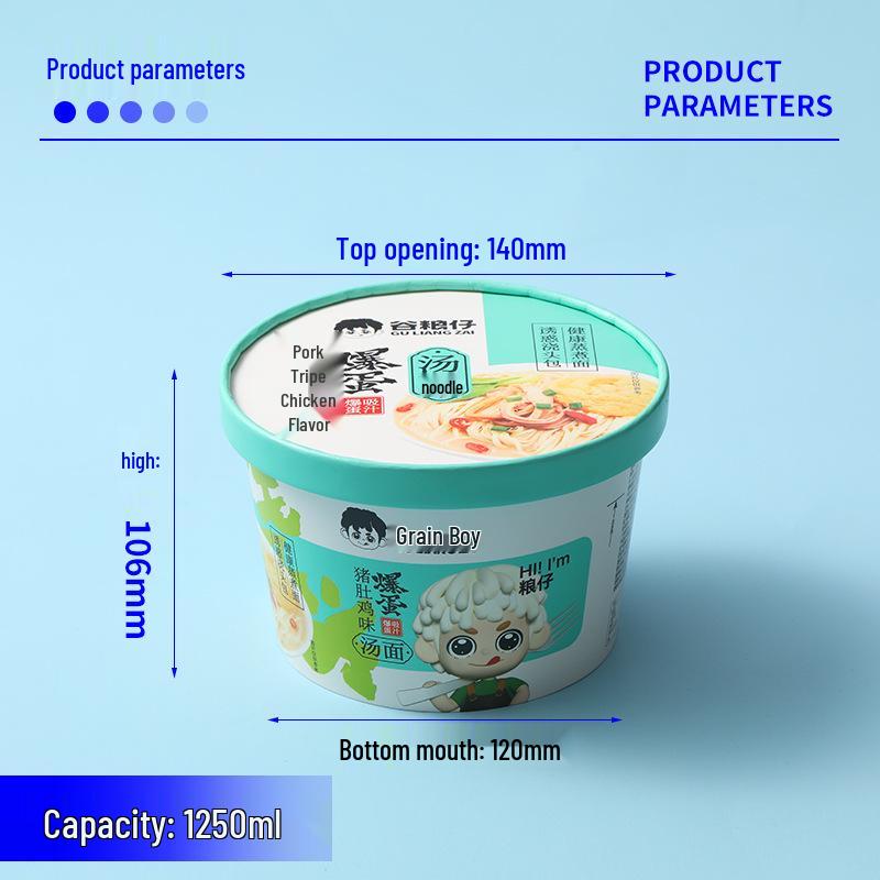 Bols jetables épaissis en papier de qualité alimentaire pour nouilles instantanées et plats à emporter