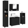 Bathroom Furniture Set with Door 4 Pcs Black Plywood and Metal
