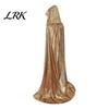 Shiny Fabric Hooded Cape Cape, Iridescent Full Length Cloak, Sparkly Unisex Lightweight Party Cloak for Halloween Masquerade Mardi Gras Costume Glossy
