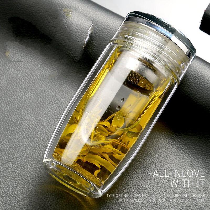 Double Wall Glass Tea Infuser Bottle