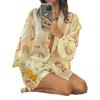 Printed Long Sleeve Shirt Shorts Set Print Long Sleeves Shirt Shorts Suit