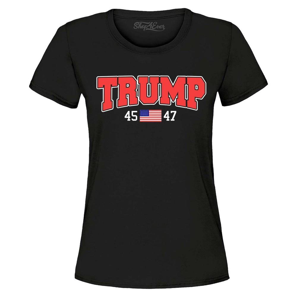 

Trump 45 47 American Flag Women s T-Shirt President Donald Trump Shirt 3XL