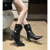 2026 Autumn New Pointed Toe Stiletto High Heel Temperament French Fashion Sexy Beauty Booties