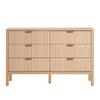 VEVOR 6 Fluted Drawer Dresser, Wooden Chest of Drawers with Sliding & Anti-tip Device, Modern Minimalist Dresser Chest