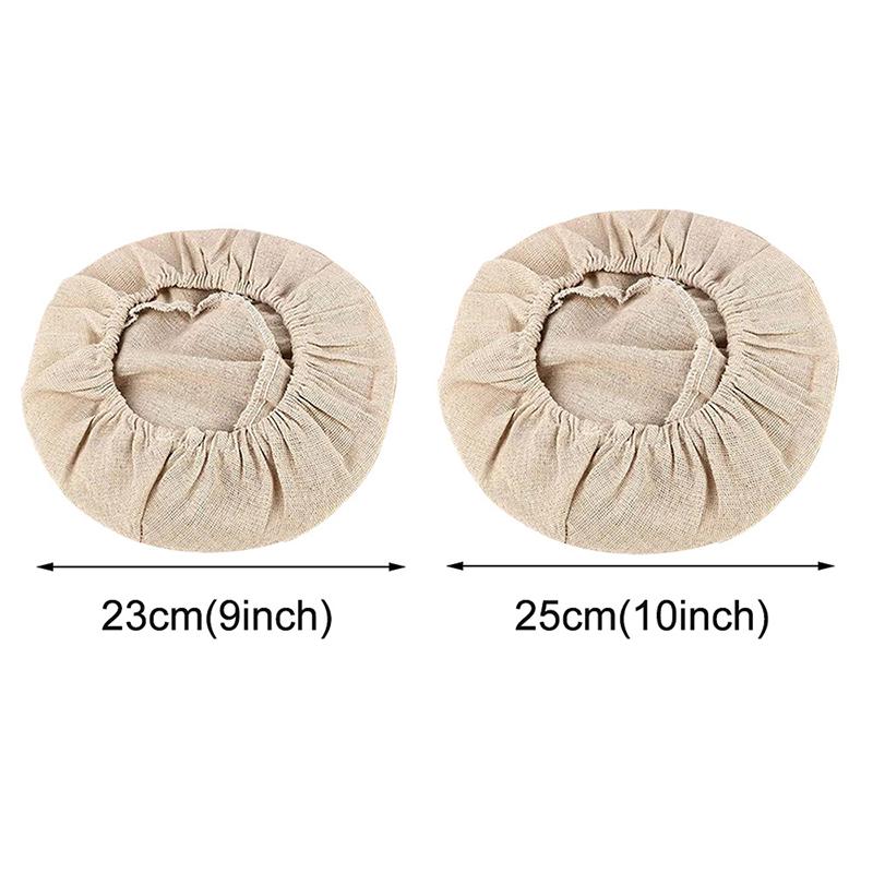 3/4Pcs Bread Basket Liner Cloth Set 9/10Inch Round Dough Fermentation Cloth Liner Baking Dough Basket Cover DIY Baking Tools