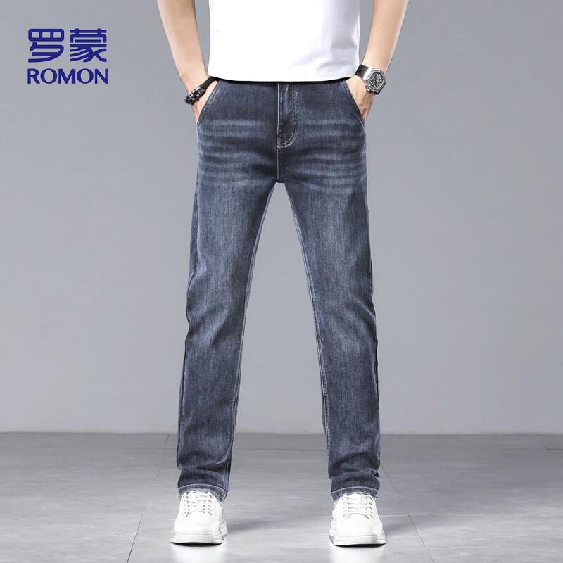 ROMON Men's 882 Loose Straight-Leg Stretch Jeans
