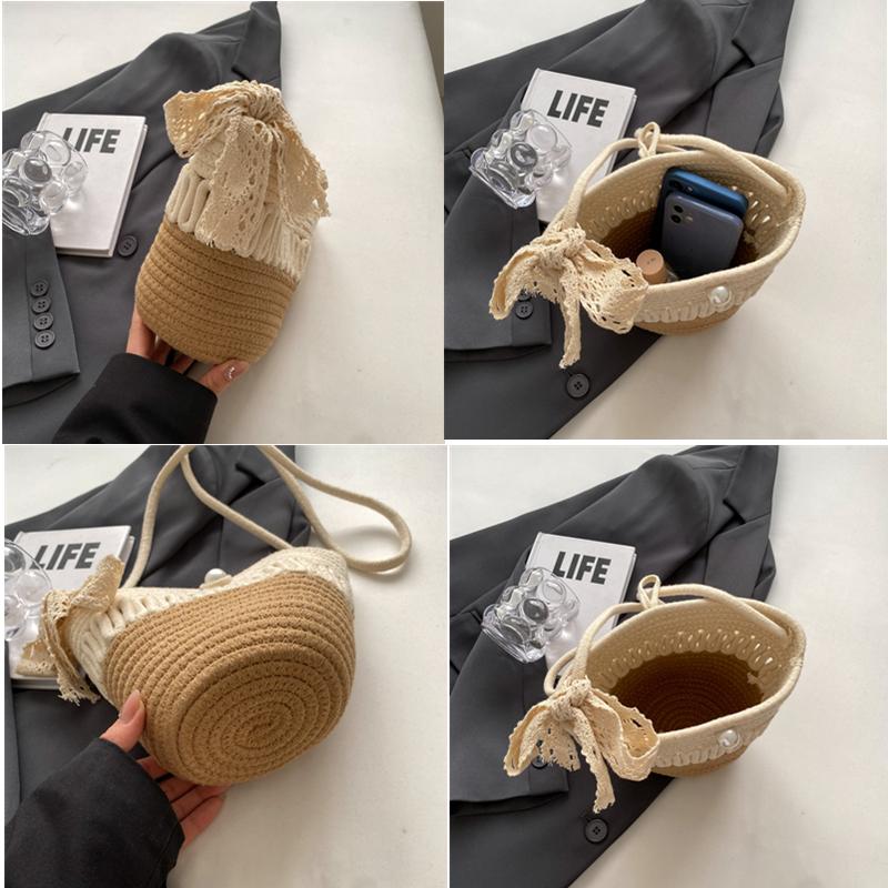 Handmade Straw Beach Bag for Women Shoulder Bag Crossbody Bag Summer Bag Hollow Bag Luxury Design New