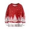 Women's Fashion Casual Long Sleeve Christmas Printed Round Neck Knitted Top