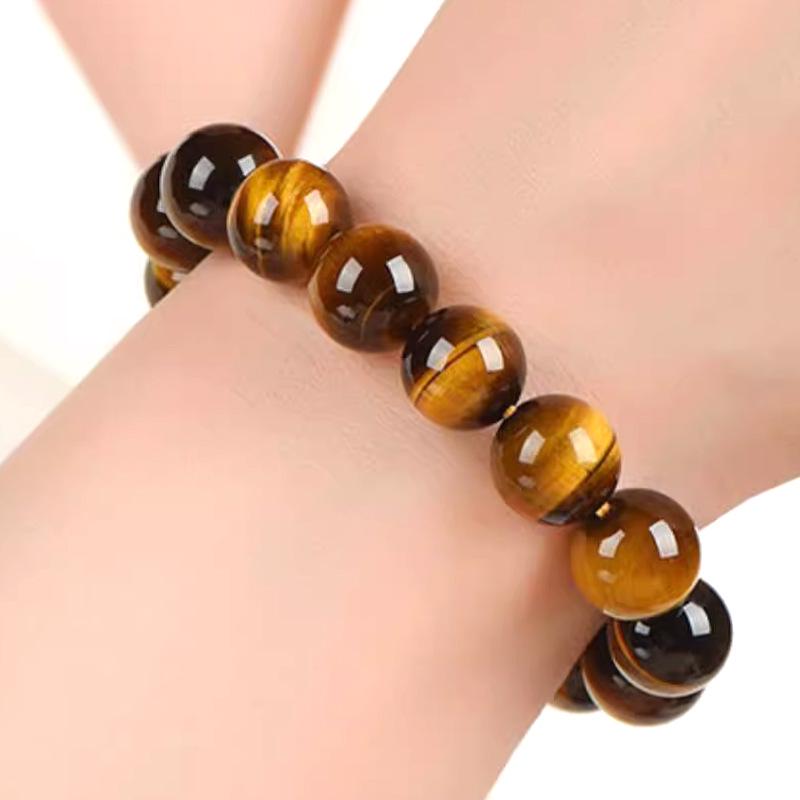Tiger Eye Classic Birth Year Bracelet - Natural Yellow Tiger Eye Beads