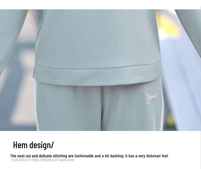 Freizeit-Sportbekleidung für Damen für Frühling & Herbst: Stilvolles, lockeres Zweiteiler-Set mit langen Ärmeln für die mittlere und ältere Generation