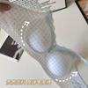 Traceless small breasts gather lace V-neck close double breasts waffle large breasts show small bra thin
