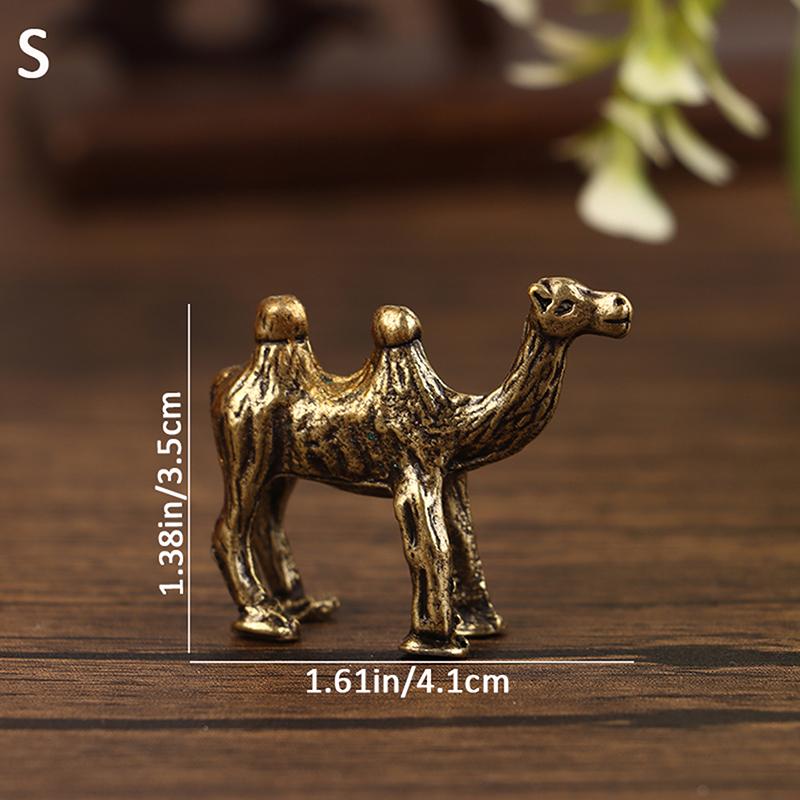 

1 шт. креативные медные украшения в виде верблюда, статуэтка верблюда, настольные чайные изделия для животных, подарки для офиса, спальни, столовой, украшения S