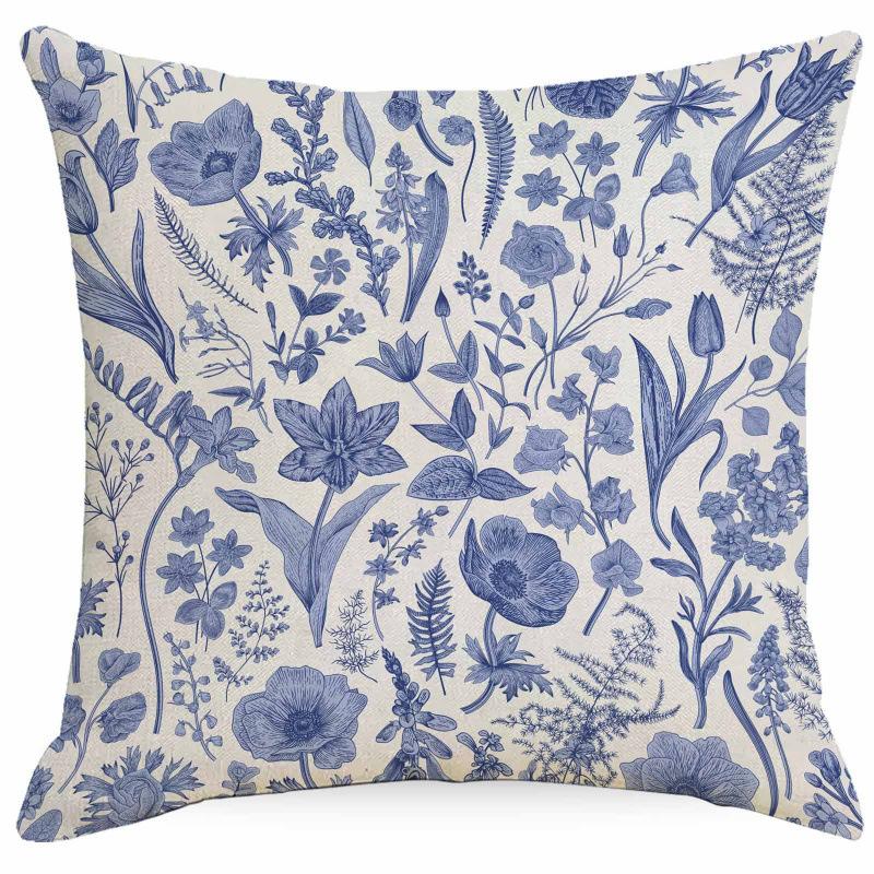 Vikama Classical Pattern Throw Cushion Cover For Sofa, Bedroom Car Seat Cushion Cover, Lumbar Support Nap Cushion