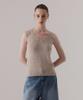 SILN Refined V-Neck Straw Knit Sleeveless (Beige)