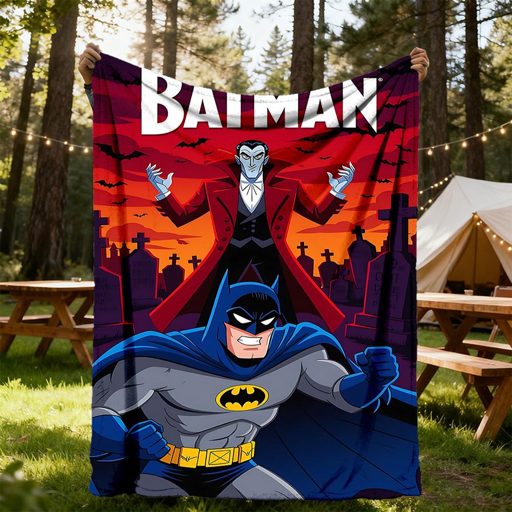 1PC Batman Outdoor Blanket Lightweight Flannel, Soft & Warm, All-Season, Outdoor, Camping, Living Room, Office, L1106059
