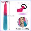 26 Zoll Synthetische Pferdeschwanz-Extensions mit Gummiband Ombré Geflochten Bunter Pferdeschwanz DIY Pferdeschwanz Haare Tägliche Party-Nutzung