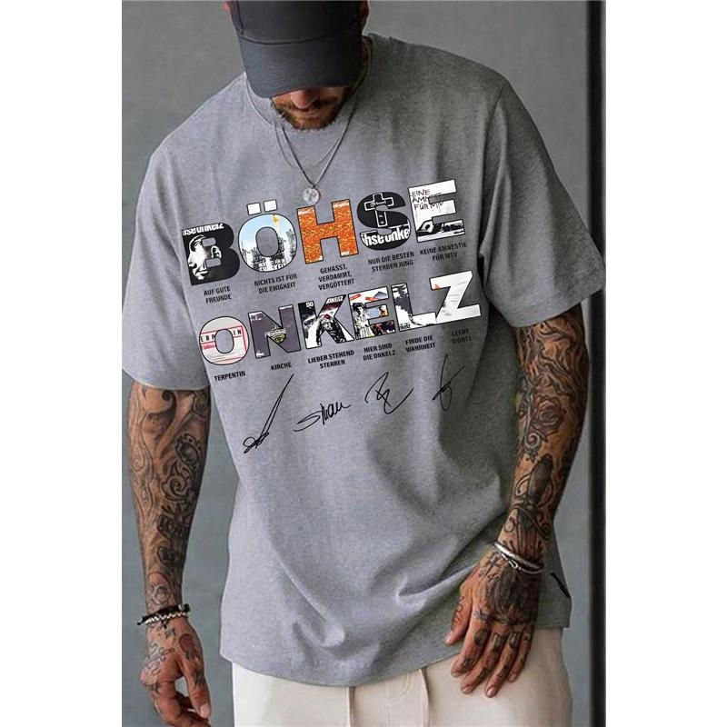 Kapela Böhse Onkelz Global Tour Merch Tričko Německá Heavy Metal Kapela Tričko Oversized Y2k Ležérní Bavlna Volné Pánské Dámské Trička Dámské Pánské Oblečení