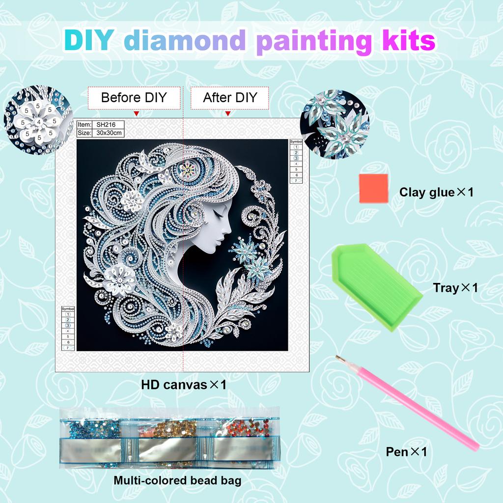 Spezielle Form Diamond Art Malsets für Erwachsene und Anfänger, DIY schöne Diamond Art Malerei für Heimwanddekoration Geschenke