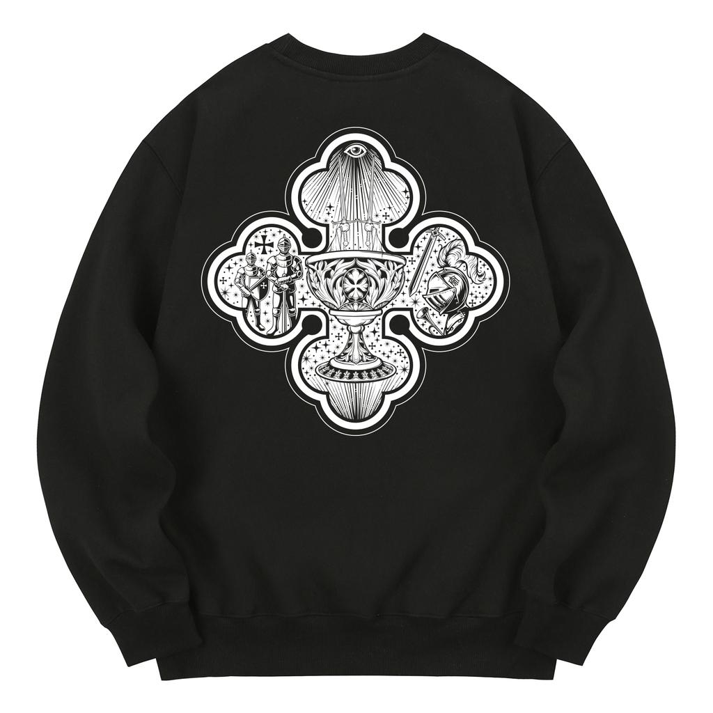 KAN6312 Kmb0129 Holy Grail Fleece-Lined Sweatshirt - Black